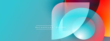 Soyut tasarım akışkan şekiller, canlı renkler içerir. Kırmızı ve turuncu aksanlı arka planda mavi baskın gelir. Modern, dinamik kompozisyon.