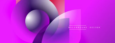 Soyut pembe mor tasarım. Üst üste binen daireler dinamik görsel efekt yaratır. Sancaklar ve sunumlar için modern gradyan arkaplanı uygun.