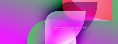 Soyut canlı şekiller örtüşüyor, dinamik mor, yeşil renkler yaratıyor. Modern tasarım metin arkaplan tasarımı içerir. Düzen eğimleri kompozisyona hakim.