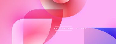 Soyut pembe, mor renkler örtüşüyor. Pürüzsüz şekiller modern arkaplan tasarımı yaratır. Minimum metin mevcut, temiz estetik.