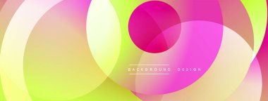 Soyut renk çakışan daireler dinamik gradyan arkaplan oluşturur. Modern tasarım, canlı renkler, yumuşak geçişler..