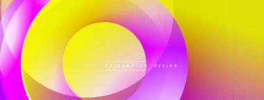 Soyut, enerjik bir arkaplan. Üst üste binen daireler dinamik renkli kompozisyon oluşturur. Gradyan gölgeler yumuşak bir geçiş, modern estetik sunuyor.