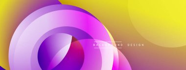 Soyut sıvı şekilleri örtüşür, parlak sarı, pembe ve mor renkler yaratır. Modern tasarım hareket, enerji, dinamik bileşim öneriyor.