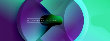Soyut akışkan şekiller, canlı mor, turkuaz renkler. Modern tasarım, dinamik kompozisyon, gradyan etkiler görsel ilgi yaratır.