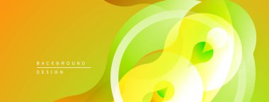 Soyut tasarım dalgalı şekiller, canlı sarı, yeşil renkler içerir. Modern estetik, pürüzsüz gradyanlar dinamik görsel etki yaratır.