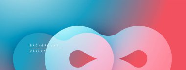Soyut arkaplan özellikleri akan şekiller, değişken renkler. Pembeye mavi geçişler, modern görsel efektler yaratıyor. Minimalist tasarım.