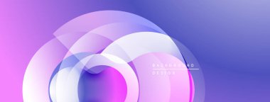 Soyut katmanlar akışkan şekiller yaratır. Mor, mavi renkler harmanlanarak modern arka plan tasarımını oluşturuyor. Yumuşak eğimler görsel derinlik sunar.