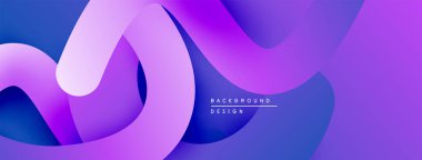 Soyut sıvı şekiller, canlı mor renkler, pürüzsüz gradyanlar modern arkaplan tasarımı yaratır. Minimalist estetik, dinamik kompozisyon.