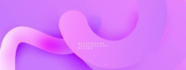 Soyut mor arkaplan. Pürüzsüz akış şekilleri modern tasarım yaratır. Gradyan renkler yumuşak görsel deneyim sunar.