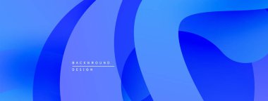 Soyut mavi arkaplan, akan şekiller, gradyanlar. Modern tasarım akıcılığı, sakinliği, basitliği çağrıştırıyor. Mükemmel arkaplan.