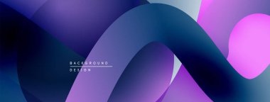 Soyut sıvı şekiller, canlı mor renkler, modern tasarım. Pürüzsüz gradyanlar dinamik görsel akış yaratır. Minimalist estetik.