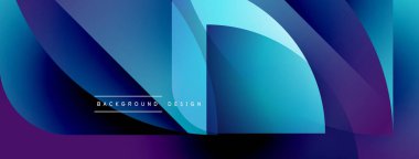 Soyut sıvı şekilleri, canlı maviler, morlar dinamik bir zemin oluşturur. Modern tasarım değişkenleri, üst üste binen katmanları içerir. Metin arkaplan tasarımı okur.