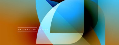 Soyut geometrik şekiller çakışıyor. Sıcak, serin renkler harmanlanarak dinamik görsel efekt yaratır. Modern tasarım ögeleri pürüzsüz geçişler sunar.