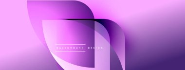 Soyut mor eğimli arkaplan. Üst üste binen şekiller modern tasarım, pürüzsüz geçişler ve görsel derinlik yaratır. Minimalist estetik.