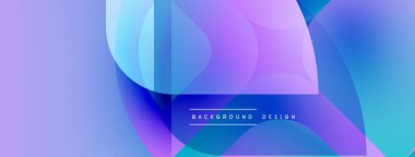 Soyut gradyanlar harmanlanarak, dinamik görsel akış yaratır. Mor, mavi renkler kompozisyona hakim. Modern tasarım ögesi.