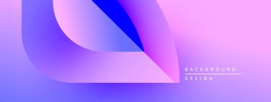 Soyut gradyanlar harmanlanarak sıvı şekiller oluşturur. Mor, mavi, pembe renkler tasarımda baskın. En küçük metin arkaplan amacını gösterir.