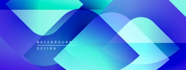 Soyut sıvı şekilleri örtüşür, canlı mavi, turkuaz eğimler yaratır. Arkaplan ve sunumlar için modern tasarım ögesi.