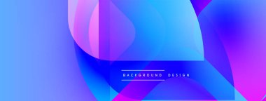 Soyut mavi eğimli şekiller çakışıyor. Modern tasarım canlı renk değişimlerine, pürüzsüz kıvrımlara ve dinamik bileşime sahiptir. Metin arkaplan tasarımı okur.