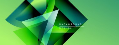 Soyut geometrik şekiller canlı yeşillikleri harmanlayarak dinamik arkaplan tasarımı yaratır. Modern estetik, pürüzsüz gradyanlar görsel ilgi sunar.