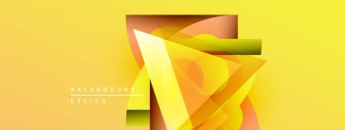 Soyut sarı tasarım katmanlı şekiller, gradyanlar. Modern estetik, arka planlar ve sunumlar için uygun. Parlak, dinamik kompozisyon.