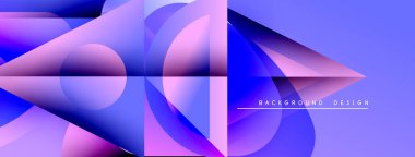 Soyut geometrik şekiller, canlı mor renkler, modern tasarım. Pürüzsüz gradyanlar dinamik görsel efekt yaratır. Temiz çizgiler, zarif kompozisyon..