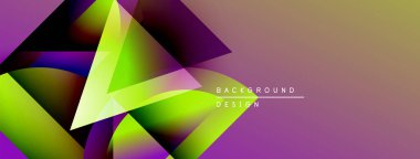 Soyut geometrik şekiller, canlı renklerin karışımı. Gradyan arka plan modern görsel efekt yaratır. Metin arkaplan tasarımı okur.