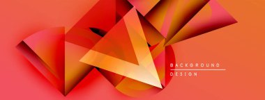 Soyut geometrik şekiller üst üste biniyor, dinamik turuncu ve kırmızı renkler yaratıyor. Tasarım elementleri derinlik, modern estetik.