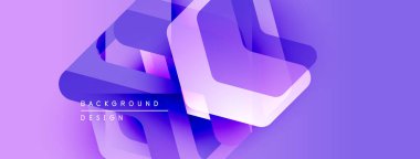 Soyut mor tasarım üst üste binen geometrik şekiller içerir. Gradyan renkler dinamik görsel efekt yaratır. Modern arkaplan dokusu.