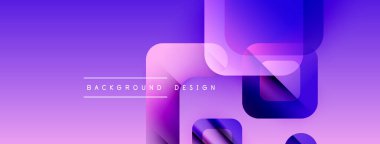 Soyut mor arkaplan. Üst üste binen kareler dinamik görsel efekt yaratır. Modern tasarım elementleri pürüzsüz eğimler sunar.