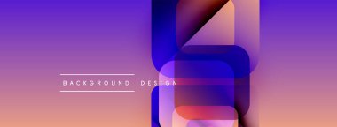 Soyut gradyan şekiller çakışıyor ve canlı bir görsel etki yaratıyor. Mor, pembe renkler tasarımda baskın. Metin arkaplan tasarımı okur.