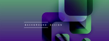 Soyut geometrik şekiller örtüşür, canlı bir gradyan arkaplan oluşturur. Metin arka plan tasarımı okur. Modern, dinamik görsel kompozisyon.