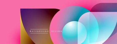 Soyut canlı tasarım, üst üste binen daireler, gradyanlar. Pembe renkler arka planda baskın, modern görsel efekt yaratıyor. Metin arkaplan tasarımı okur.