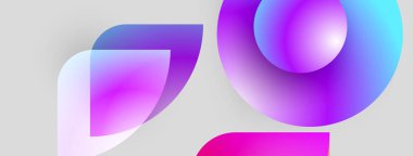 Soyut şekiller, canlı renkler, değişim etkileri. Modern tasarım, dijital illüstrasyon, pürüzsüz geçişler, görsel öğeler.