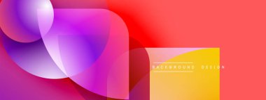 Soyut enerjik tasarım. Üst üste binen şekiller dinamik renk değişimleri yaratır. Modern estetik, arka planlar ve sunumlar için uygun..