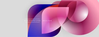 Soyut şekiller örtüşüyor, canlı renk değişimleri yaratıyor. Modern tasarım öğeleri akıcılık, yenilik, görsel cazibe.