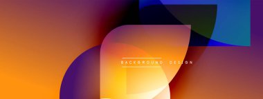 Soyut gradyanlar harmanlanarak, dinamik görsel akış yaratır. Üst üste binen şekiller derinliği gösteriyor, modern estetiği. Metin arkaplan tasarımı okur.