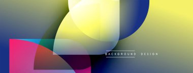 Soyut renkli şekiller örtüşüyor, canlı gradyanlar yaratıyor. Modern tasarım elementleri dinamik bileşimi, pürüzsüz geçişleri önerir.