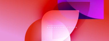 Soyut gradyan şekiller çakışıyor. Pembe, mor, turuncu renkler dinamik görsel efekt yaratır. Metin arka plan tasarımı okur. Modern estetik.