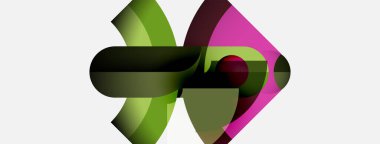 Soyut şekiller iç içe geçer ve dinamik bileşim yaratır. Yeşil, pembe, siyah renkler kusursuz bir şekilde harmanlanır. Modern tasarım hareketi ve enerjiyi çağrıştırıyor.