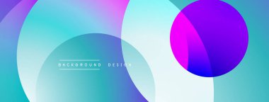 Soyut renkli çemberler örtüşüyor ve canlı gradyanlar yaratıyor. Modern tasarım elementleri dinamik görsel deneyim önerir. Arkaplan özellikleri metin.