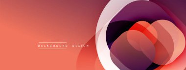 Soyut tasarım özellikleri üst üste binen daireler, gradyanlar. Sıcak renkler baskın gelir, modern görsel efekt yaratır. Arkaplan dijital sanatı öneriyor.