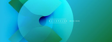 Soyut kompozisyon. Üst üste binen daireler dinamik görsel akış yaratır. Mavi, yeşil renkler tasarıma hakim. Modern estetik.