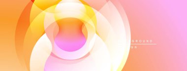 Soyut katmanlar sıcak bir eğim yaratır. Yumuşak daireler örtüşür, dinamik görsel efekt oluşturur. Açık renkler pürüzsüz harmanlanır.