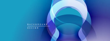 Soyut mavi mor eğim. Üst üste binen daireler dinamik görsel efekt yaratır. Arkaplan ve sunumlar için uygun modern tasarım.