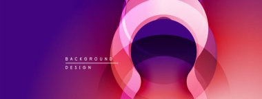 Soyut gradyan katmanlar dinamik görsel efekt yaratır. Mor, pembe, kırmızı renkler düzgün bir şekilde harmanlanarak dairesel şekiller oluşturuyor. Modern tasarım ögesi.