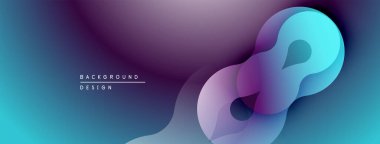 Soyut sıvı şekilleri mor, mavi renkleri harmanlıyor. Modern tasarım hareketi, derinliği, yumuşak eğilimleri çağrıştırıyor. Dijital projeler için minimalist arkaplan.