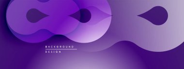Soyut mor tasarım akış şekilleri, katmanlar, gradyanlar içerir. Arka planlar ve sunumlar için modern estetik.