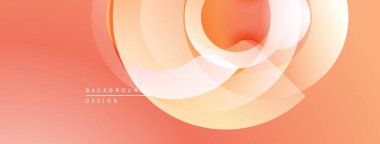 Soyut turuncu katmanlar dairesel tasarım yaratır. Yumuşak gradyanlar modern görsel cazibe sunar. En küçük metin kompozisyonu.