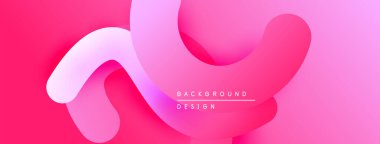 Soyut pembe arka plan. Pürüzsüz şekiller örtüşür, dinamik görsel efekt yaratır. Projeler için modern tasarım ögesi.