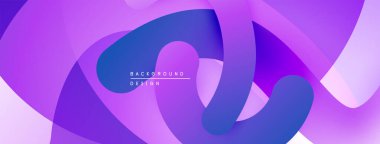 Soyut mor tasarım. Pürüzsüz akış şekilleri dinamik görsel efektler yaratır. Çeşitli projeler için modern arkaplan.